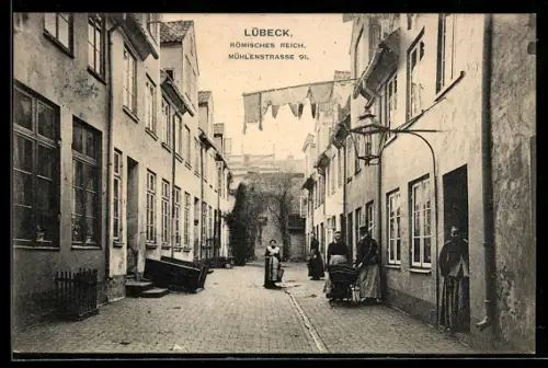AK Lübeck, Römisches Reich, Mühlenstrasse 91