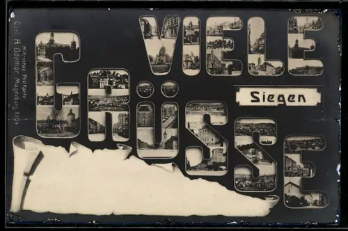 AK Siegen, Ortsansichten mit Strassenpartien
