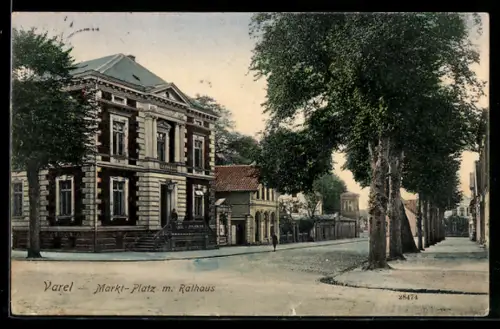 AK Varel, Marktplatz, Rathaus