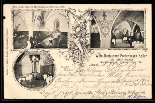 AK Lübeck, Wein-Restaurant Fredenhagen Keller, Historische Kapelle, Inh. Albin Starke