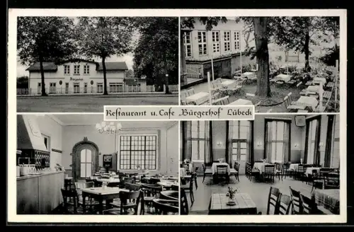 AK Lübeck, Restaurant und Café Bürgerhof, Travemünder Allee 40, Inh. Friedrich Bahr