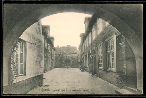 AK Lübeck, Hasen Hof, Johannisstrasse 37
