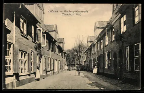 AK Lübeck, Glockengiesserstrasse, Glandorps Hof