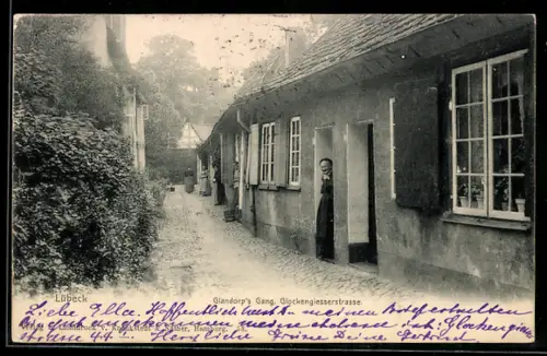 AK Lübeck, Glandorp`s Gang, Glockengiesserstrasse