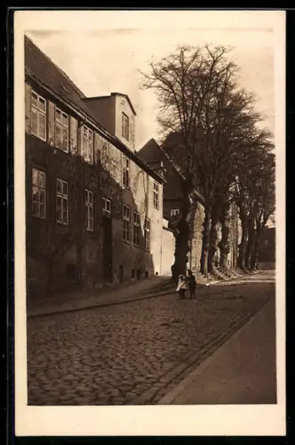 AK Lübeck, Strassenpartie in der Oberen Hartengrube