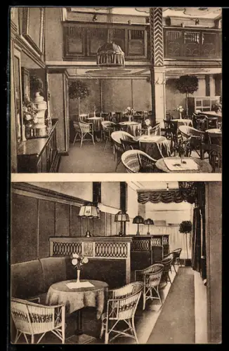 AK Siegen, Konditorei und Café Kaufmann, Marburgerstrasse 37, Innenansichten