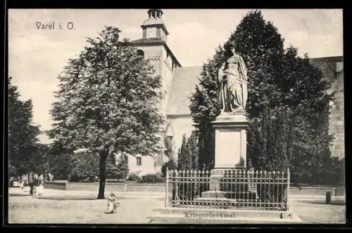 AK Varel i. O., Kriegerdenkmal, Kirche