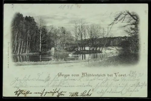 Mondschein-AK Varel, Mühlenteich