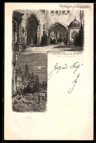 AK Alt-Frankfurt, Rathaus, Strassenansicht