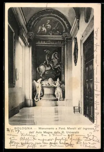 AK Bologna, Monumento a Ferd. Marsili all` ingresso dell` Aula Magna della R. Università
