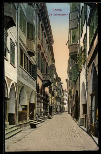 AK Bozen, Blick in die Laubengasse