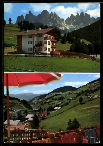 AK St. Magdalena /Villnösstal, Hotel Haus Lambach mit Geislergruppe, Teilansicht