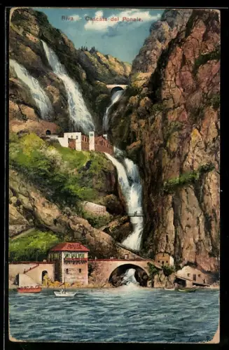 Künstler-AK Riva, Cascata del Ponale
