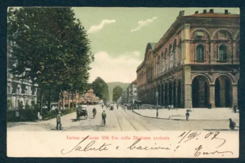 AK Torino, Corso Vitt. Em. colla Stazione centrale