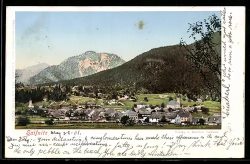 AK Saifnitz, Ortsansicht mit Bergpanorama
