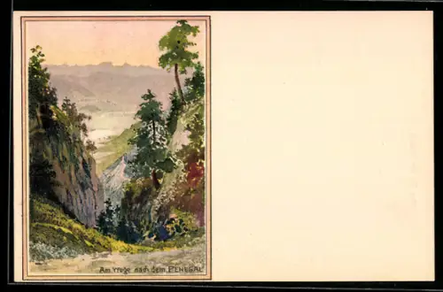 Künstler-AK Penegal, Am Wege nach dem Penegal