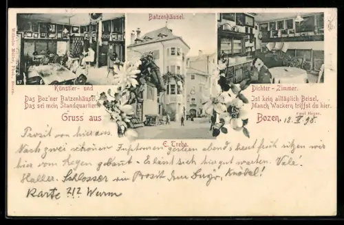 AK Bozen, Gaststätte Batzenhäusel, Künstler- und Dichter-Zimmer
