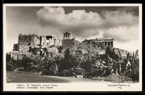 AK Athènes, L`Acropole, vue d`ouest