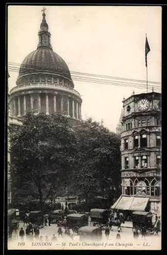 AK London, St. Paul`s Churchyard from Cheapside