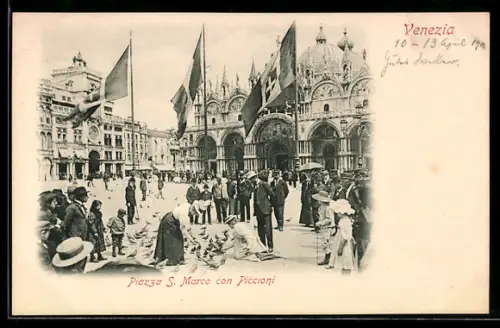 AK Venezia, Piazza S. Marco con Piccioni
