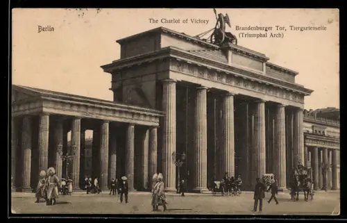 AK Berlin, Brandenburger Tor, Tiergartenseite