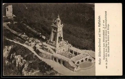 AK Kyffhäuser, Fliegeraufnahme des Kaiser-Wilhelm-Denkmals