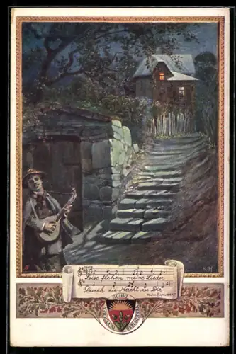 AK Deutscher Schulverein Nr. 445: Leise flehen meine Lieder durch die Nacht zu Dir