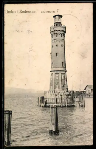 AK Lindau i. Bodensee, Blick zum Leuchtturm