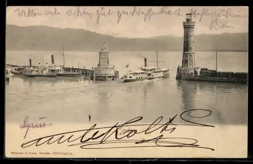 AK Lindau, Leuchtturm an der Hafeneinfahrt