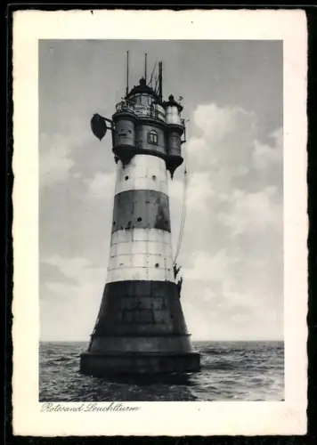 AK Rotesand Leuchtturm mit Personen