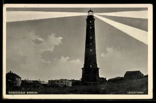 AK Borkum, Leuchtturm mit Beleuchtung