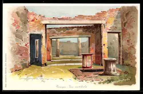 Lithographie Pompei, Un vestibolo
