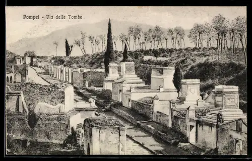 AK Pompei, Via delle Tombe, Ausgrabung