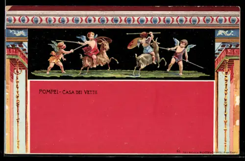 AK Pompei, Casa dei Vettii, Ausgrabung