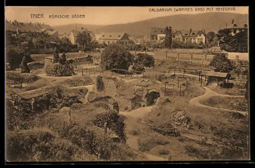 AK Trier, Römische Bäder mit Caldarium und Heizgang, Ausgrabung