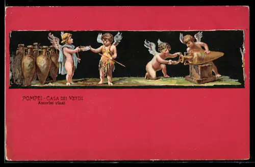 AK Pompei, Casa dei Vettii, Darstellungen von Engeln