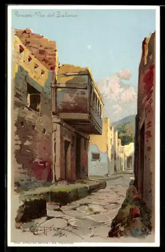 Künstler-AK Pompei, Via dal Balcone