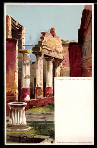 Künstler-AK Pompei, Interno di una casa
