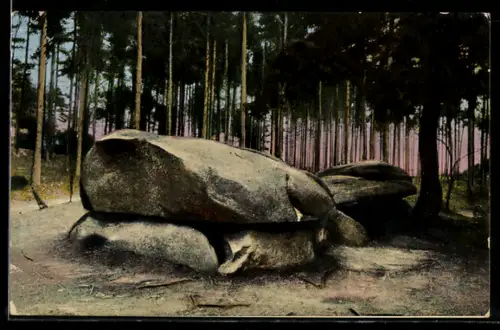 AK Fallingbostel, Sieben Steinhäuser mit Waldstück