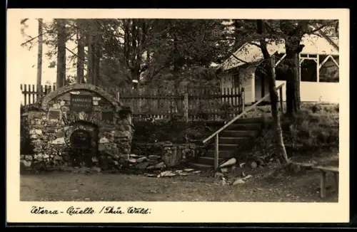 AK Masserberg, Wera-Quelle mit Holzhäuschen