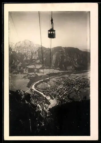 AK Bad Reichenhall, Predigtstuhl-Seilbahn mit Tal-Panorama