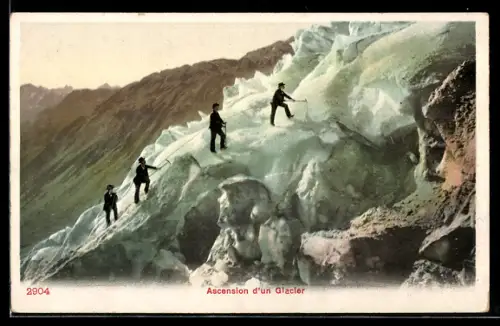 AK Ascension d'un Glacier, Bergsteiger auf einem Gletscher