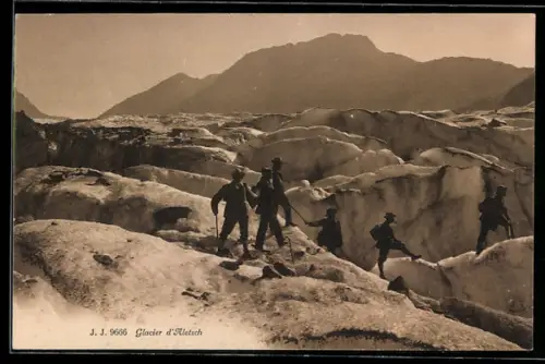 AK Glacier d`Aletsch, Bergsteigen