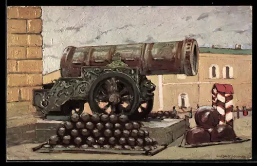 Künstler-AK sign. O. Paterno: Moscou, Le tzar des canons