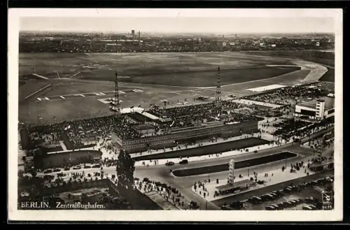 AK Berlin, Zentralflughafen, Panorama aus der Luft