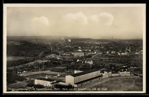 AK Kaiserslautern, Flugzeugaufnahme d. Ausstellungsgeländes
