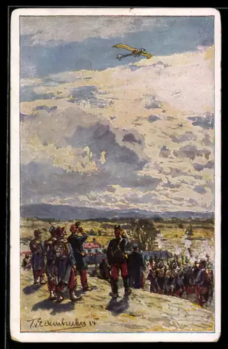 Künstler-AK Themistokles von Eckenbrecher: Beschiessung einer deutschen Taube