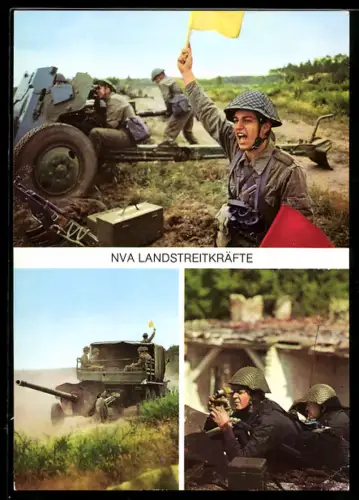 AK NVA Landstreitkräfte, Panzerabwehrgeschütze beim Gefechtsschiessen, Auf dem Marsch, Entfernungsmesser im Einsatz