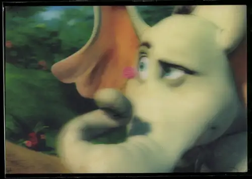 3D-AK Elefant betrachtet eine Blume