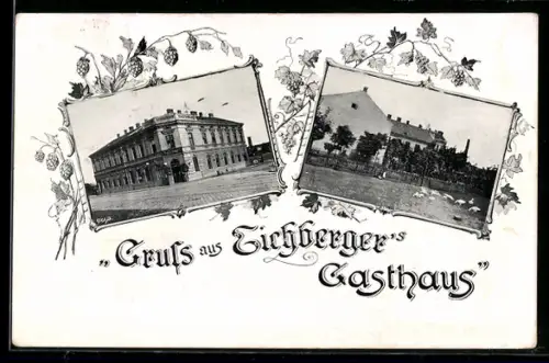 AK Wien, Wien, Gasthaus Eichberger in der Hüttendorfer Strasse 141